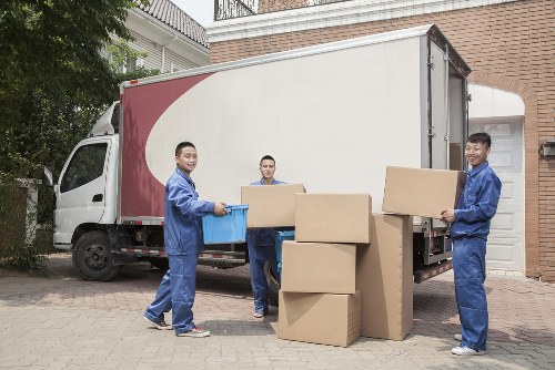 Putney removal van with recyclable household items prepared for sorting