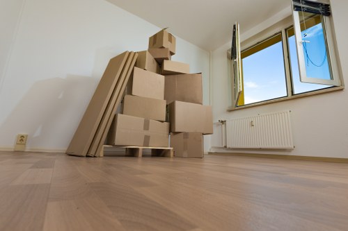 Office relocation equipment prepared for a Putney business move